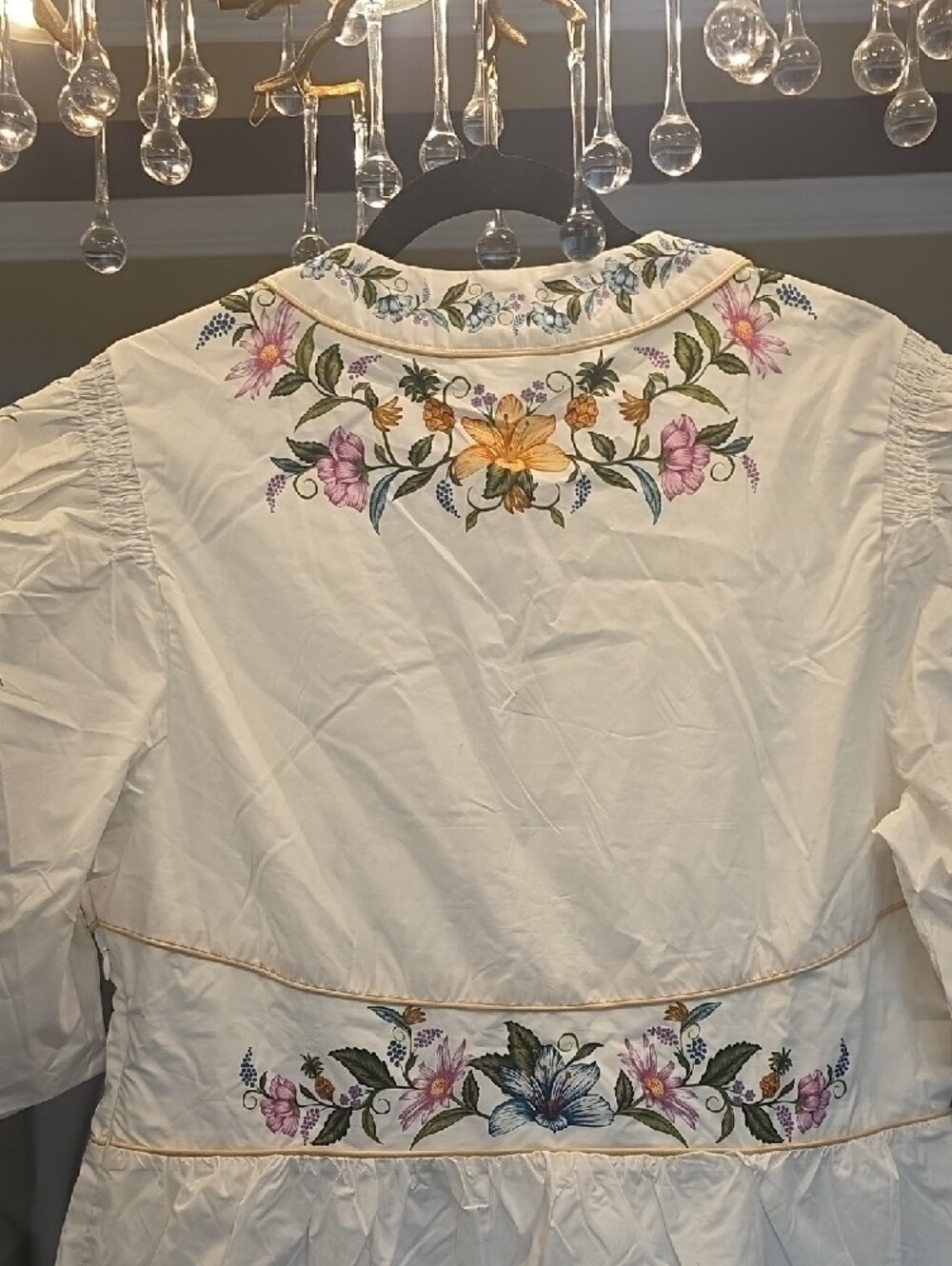 FARM Rio Sweet bloom Dreamscape White Mini Dress with Multicolor Floral Print XL - Picture 12 of 16